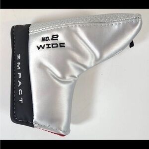 NEW Tommy Armour Impact No. 2 Wide Blade Putter Head Cover Black Silver Magnetic